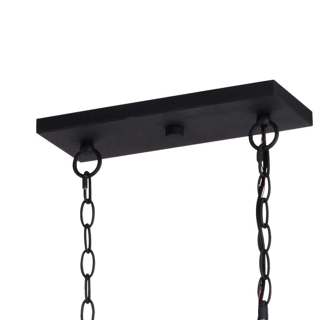 Montclare 35 - in. 5 Light Linear Chandelier Textured Black and White Ash - Orvon Lighting