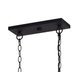 Montclare 35 - in. 5 Light Linear Chandelier Textured Black and White Ash - Orvon Lighting