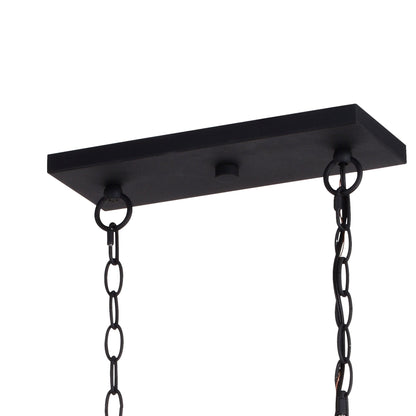 Montclare 35 - in. 5 Light Linear Chandelier Textured Black and White Ash - Orvon Lighting