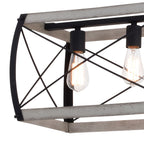 Montclare 35 - in. 5 Light Linear Chandelier Textured Black and White Ash - Orvon Lighting