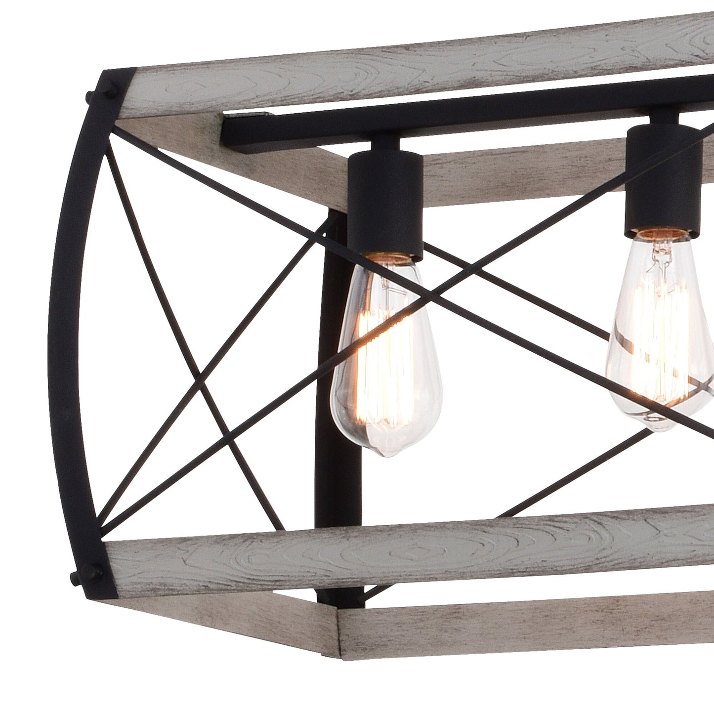 Montclare 35 - in. 5 Light Linear Chandelier Textured Black and White Ash - Orvon Lighting
