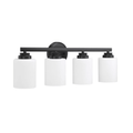 Neighborhood Bolden 4 Light 25 inch Flat Black Vanity Light Wall Light in White Frost Glass 50504 - FB - WG - Orvon Lighting