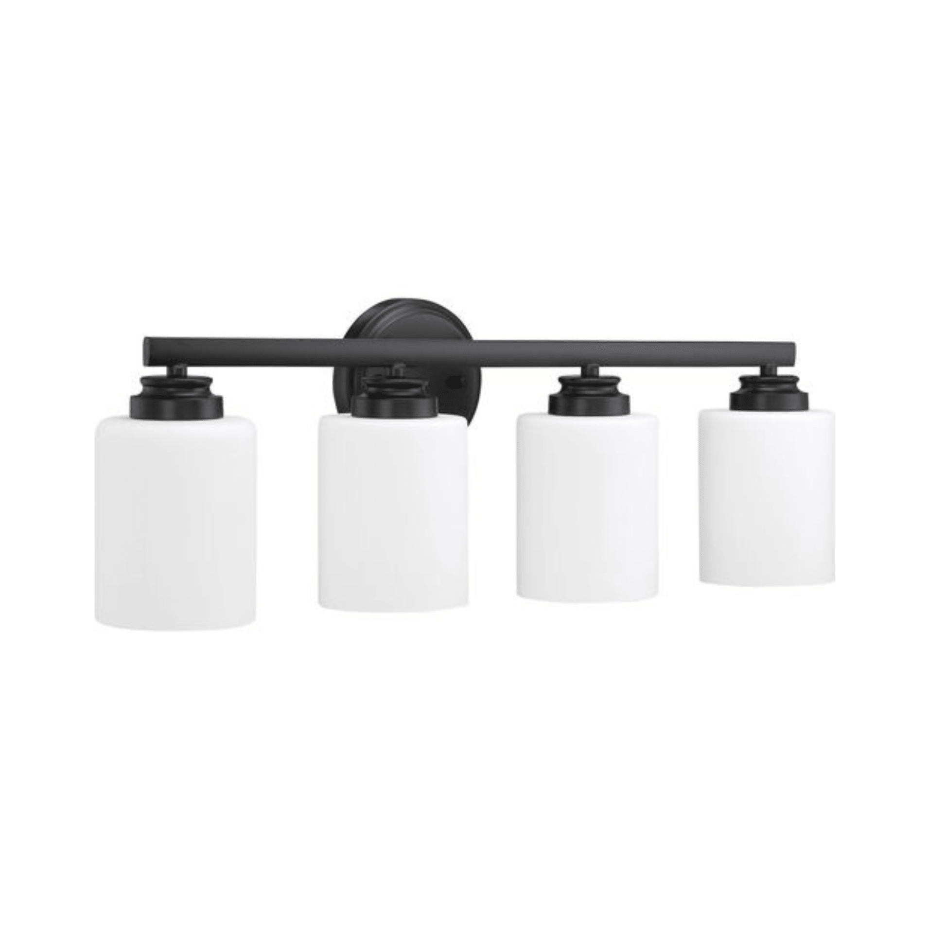 Neighborhood Bolden 4 Light 25 inch Flat Black Vanity Light Wall Light in White Frost Glass 50504 - FB - WG - Orvon Lighting