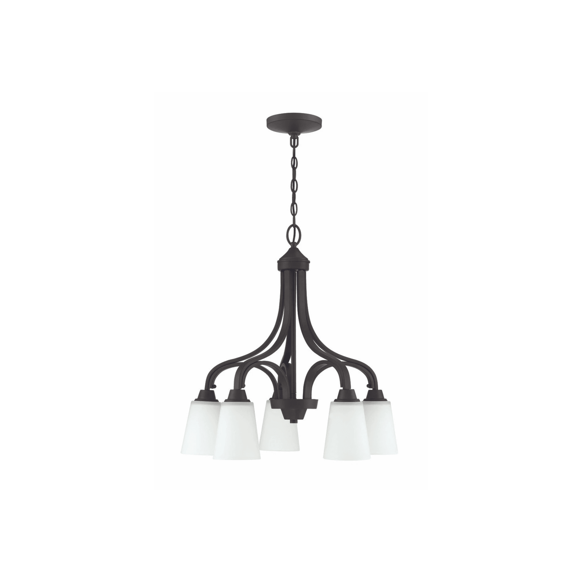 Neighborhood Grace 5 Light 24 inch Down Chandelier Ceiling Light in White Frosted Glass, Jeremiah - Orvon Lighting