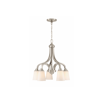 Neighborhood Grace 5 Light 24 inch Down Chandelier Ceiling Light in White Frosted Glass, Jeremiah - Orvon Lighting