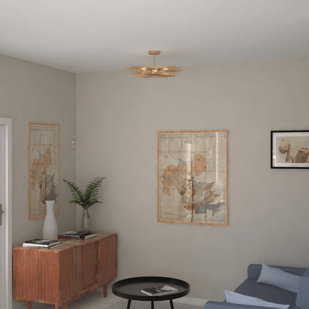 Nikko 24 - in Semi Flush Ceiling Light Gold - Orvon Lighting