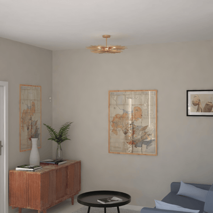 Nikko 24 - in Semi Flush Ceiling Light Gold - Orvon Lighting