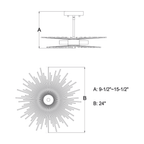 Nikko 24 - in Semi Flush Ceiling Light Gold - Orvon Lighting