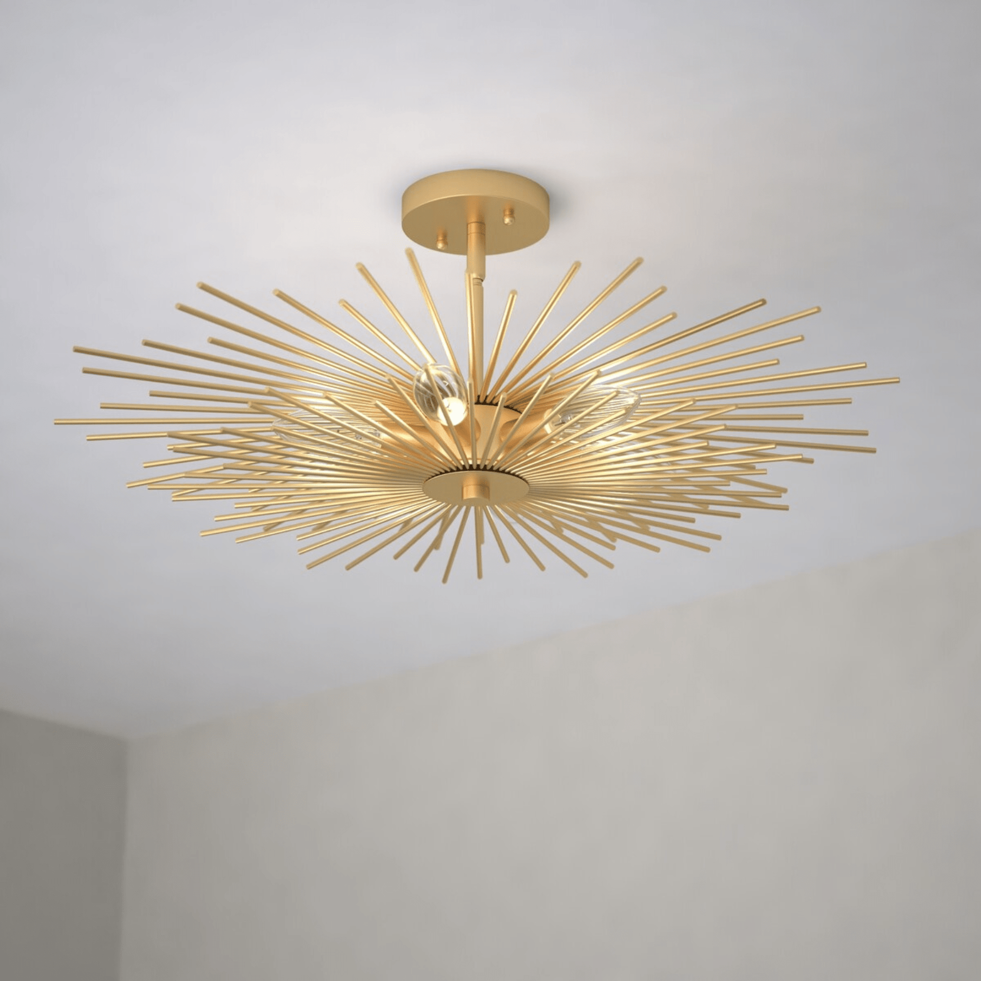 Nikko 24 - in Semi Flush Ceiling Light Gold - Orvon Lighting