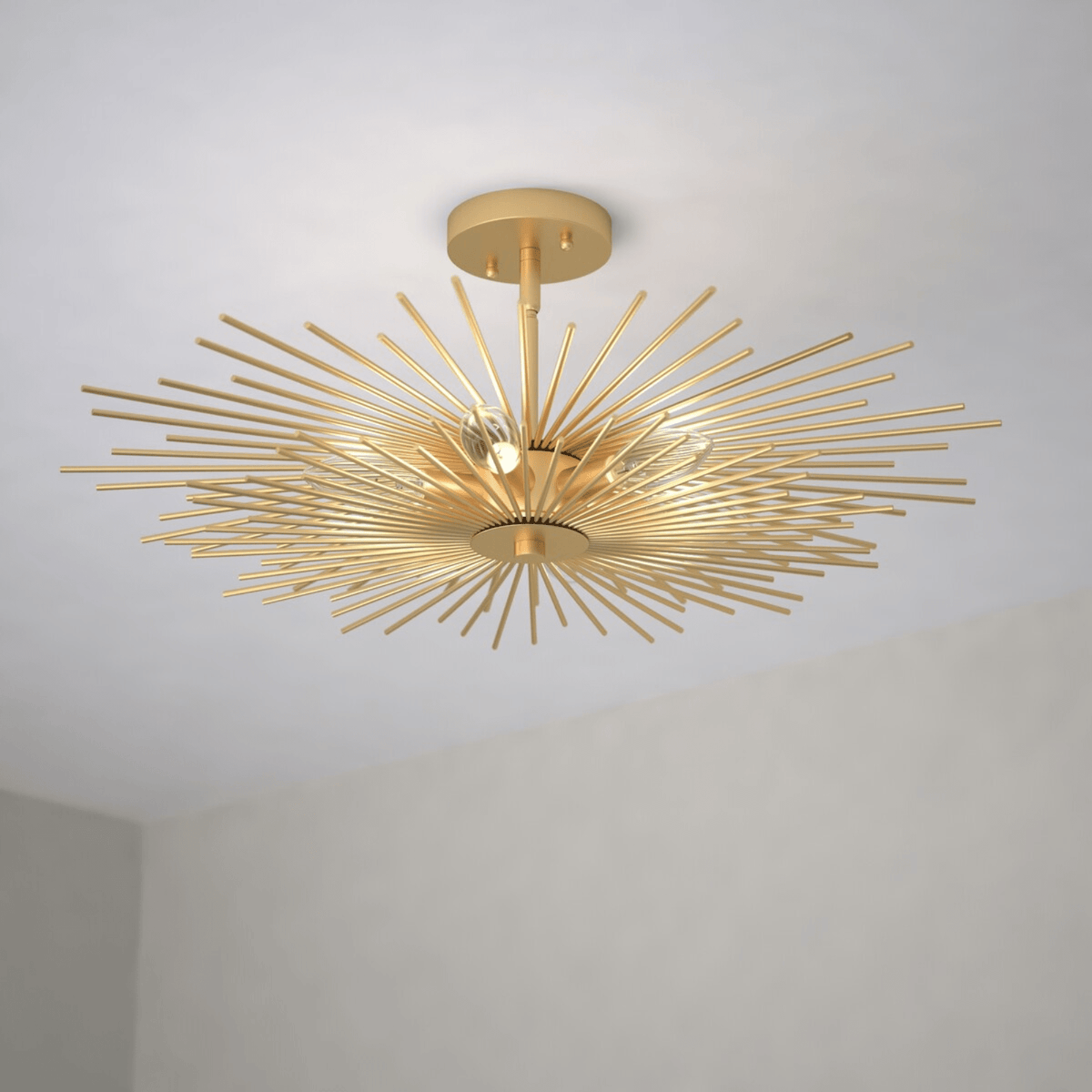 Nikko 24 - in Semi Flush Ceiling Light Gold - Orvon Lighting