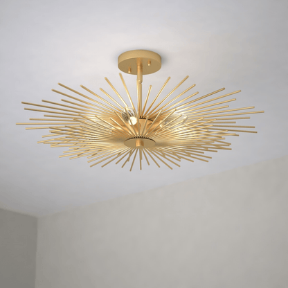 Nikko 24 - in Semi Flush Ceiling Light Gold - Orvon Lighting
