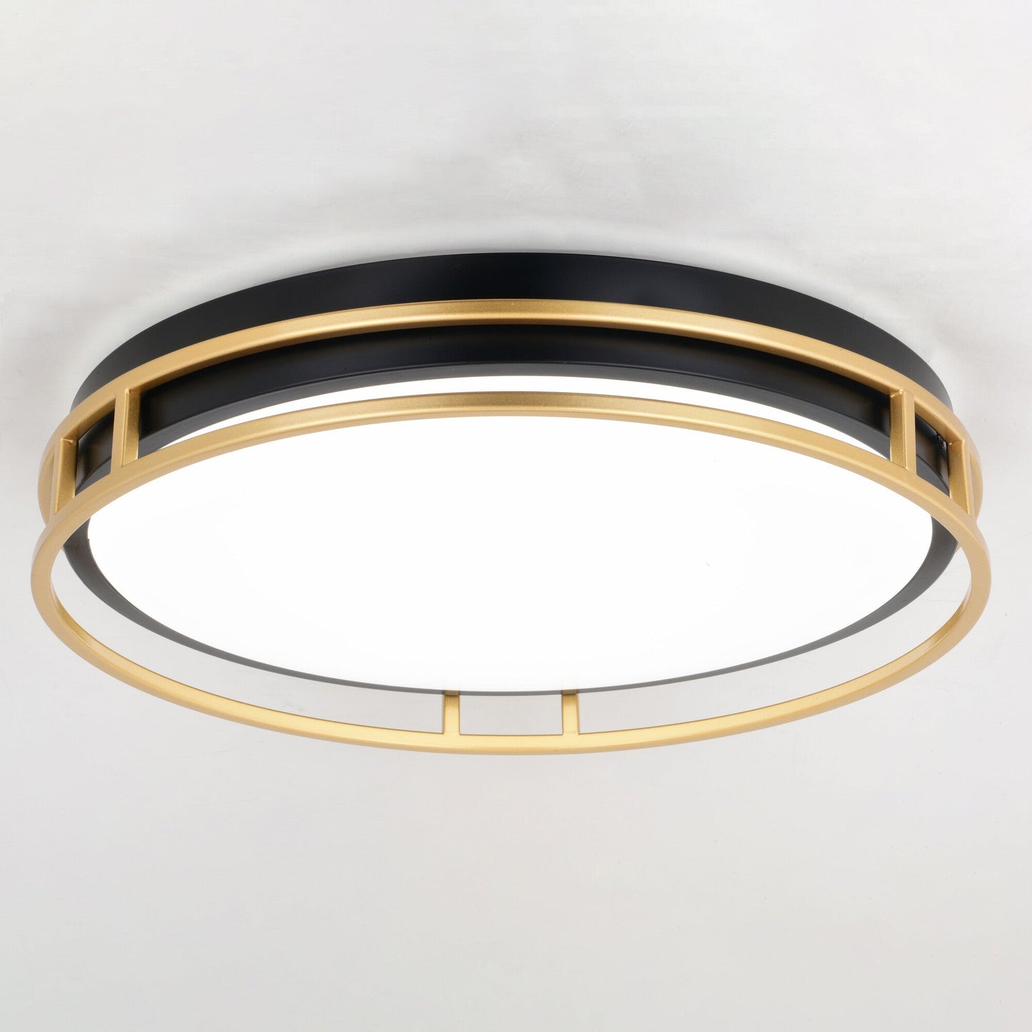 Northgate LED 16 - in. Flush Mount Matte Black and Satin Gold C0301 - Orvon Lighting