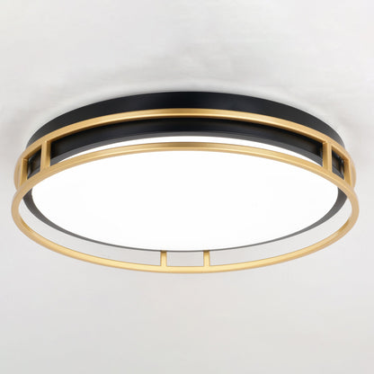 Northgate LED 16 - in. Flush Mount Matte Black and Satin Gold C0301 - Orvon Lighting