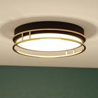 Northgate LED 16 - in. Flush Mount Matte Black and Satin Gold C0301 - Orvon Lighting