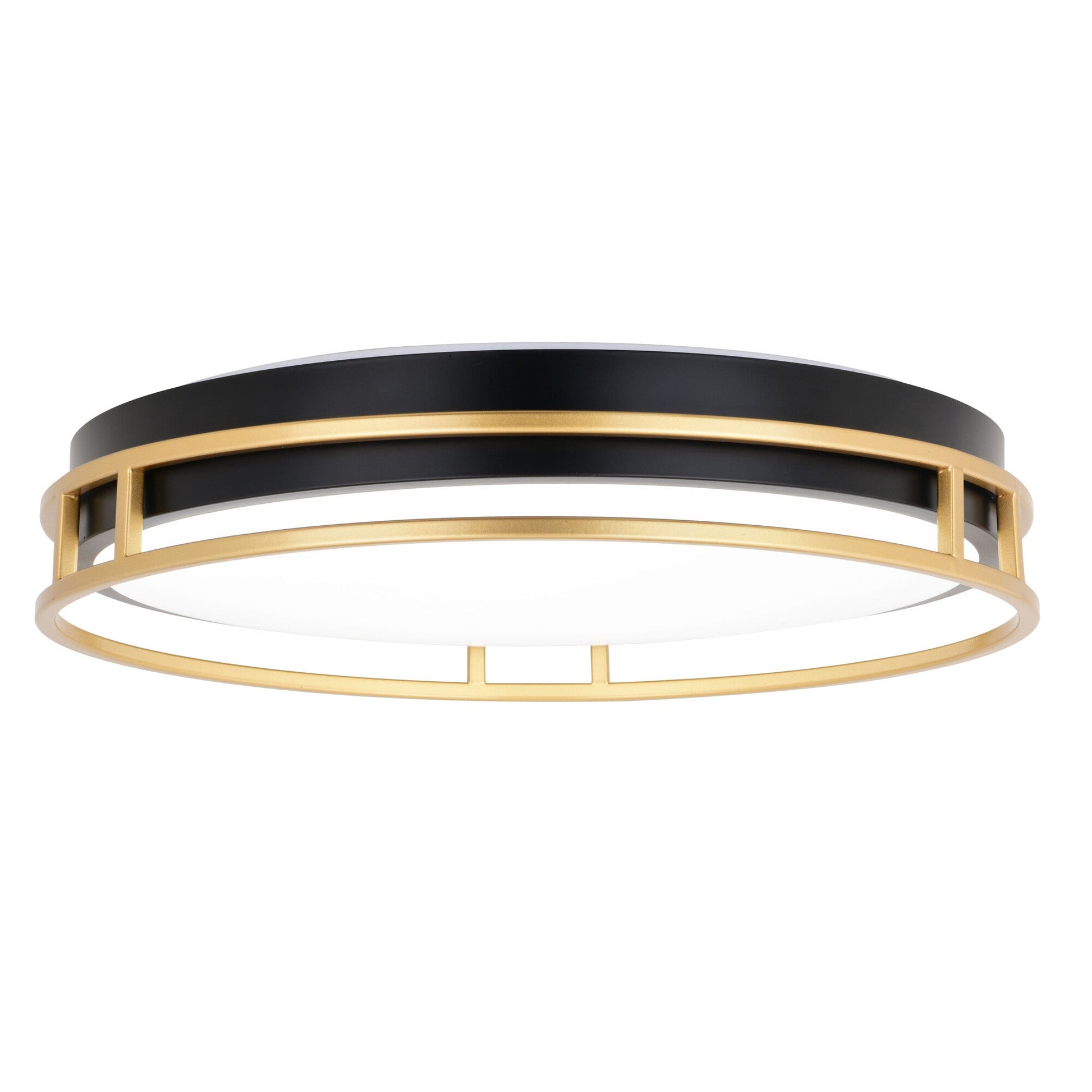 Northgate LED 16 - in. Flush Mount Matte Black and Satin Gold C0301 - Orvon Lighting
