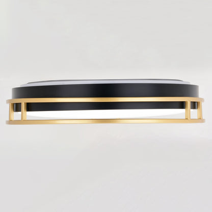 Northgate LED 16 - in. Flush Mount Matte Black and Satin Gold C0301 - Orvon Lighting