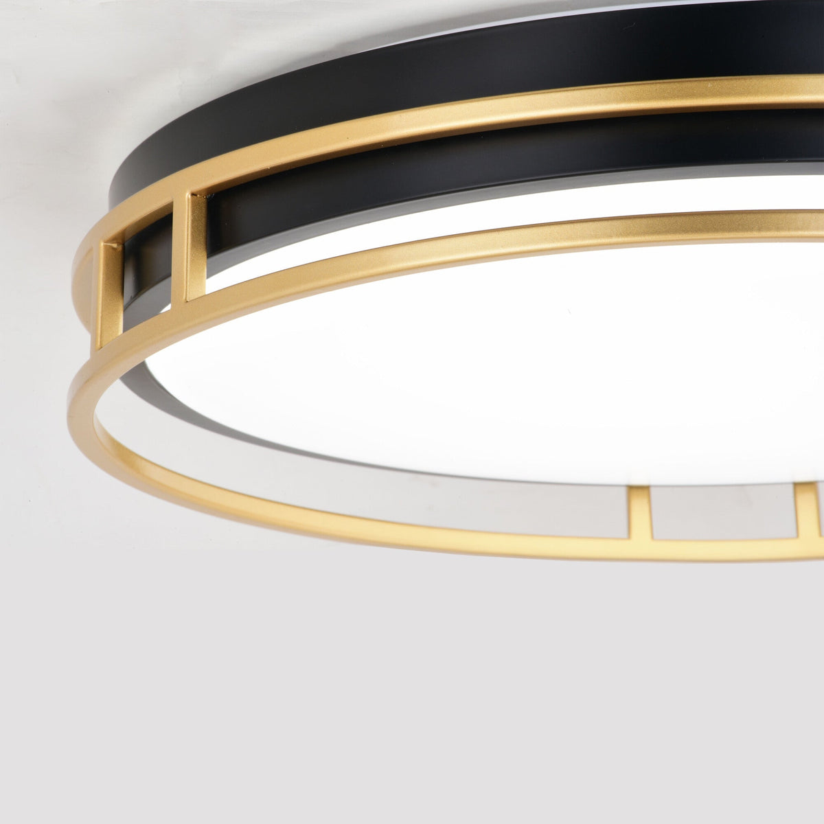 Northgate LED 16 - in. Flush Mount Matte Black and Satin Gold C0301 - Orvon Lighting