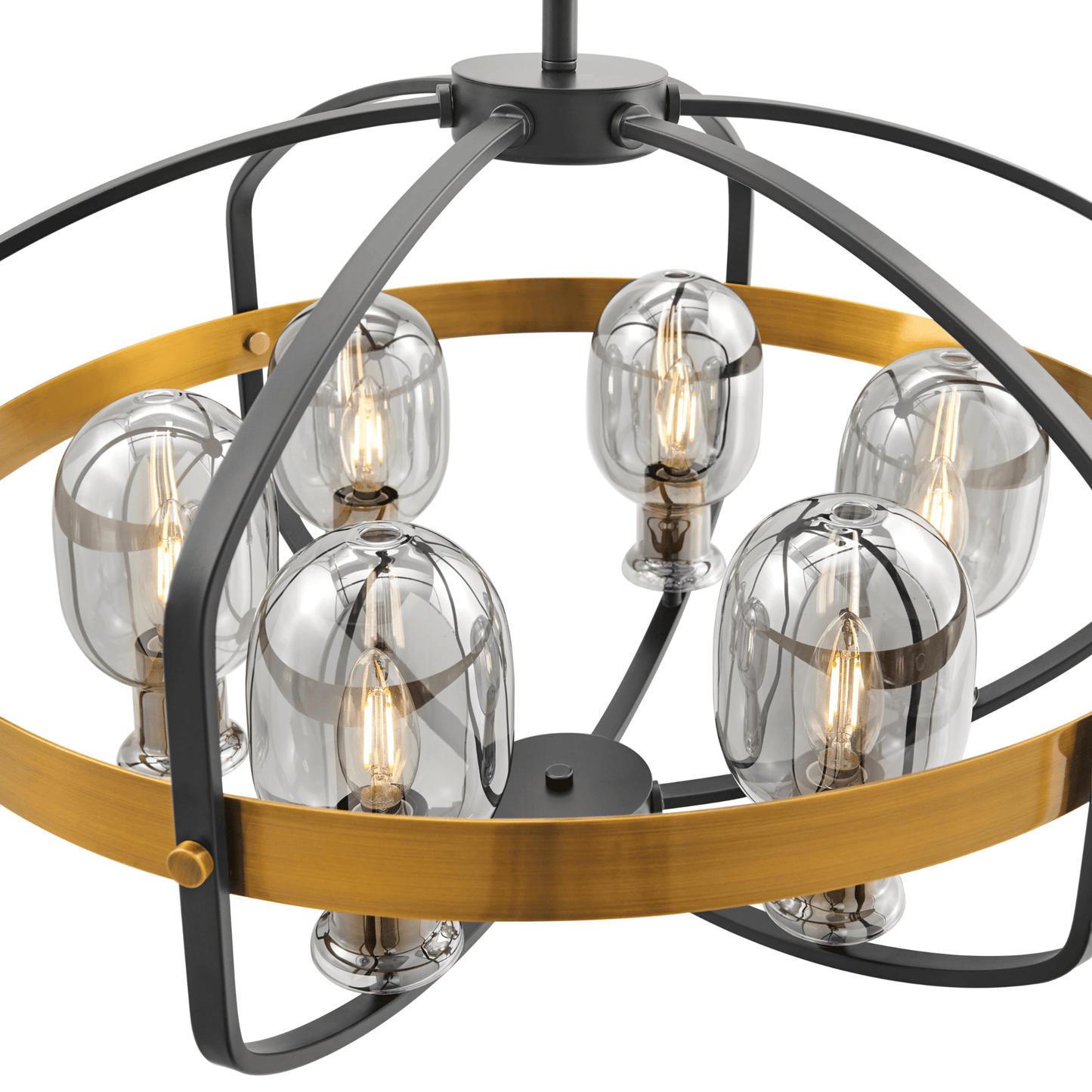 Opia Vintage 8 Light Chandelier Gold and Black - Orvon Lighting