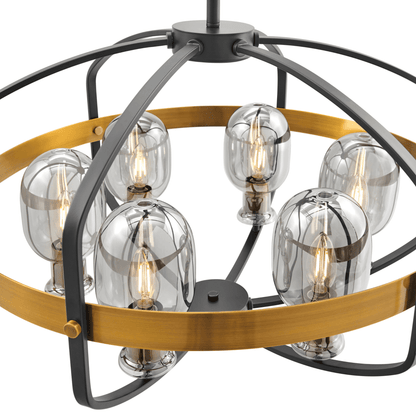 Opia Vintage 8 Light Chandelier Gold and Black - Orvon Lighting
