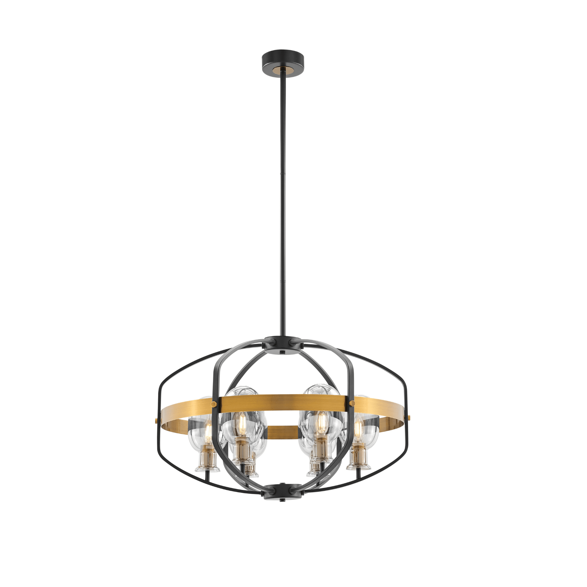 Opia Vintage 8 Light Chandelier Gold and Black - Orvon Lighting
