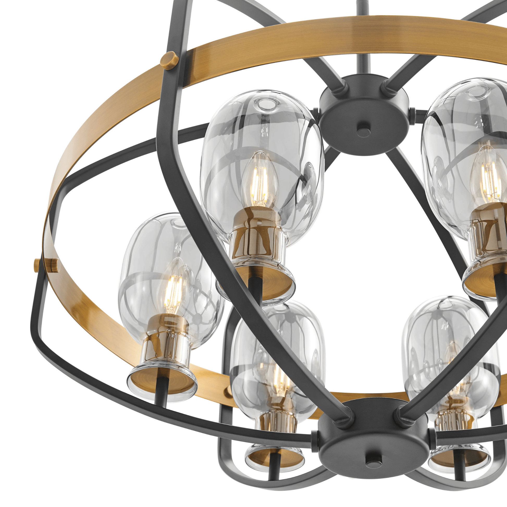Opia Vintage 8 Light Chandelier Gold and Black - Orvon Lighting