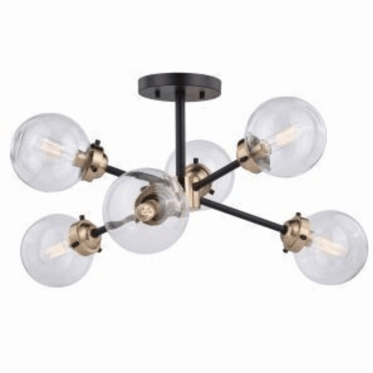 Orbit 25 - in Semi Flush Ceiling Light Oil Rubbed Bronze and Muted Brass - Orvon Lighting