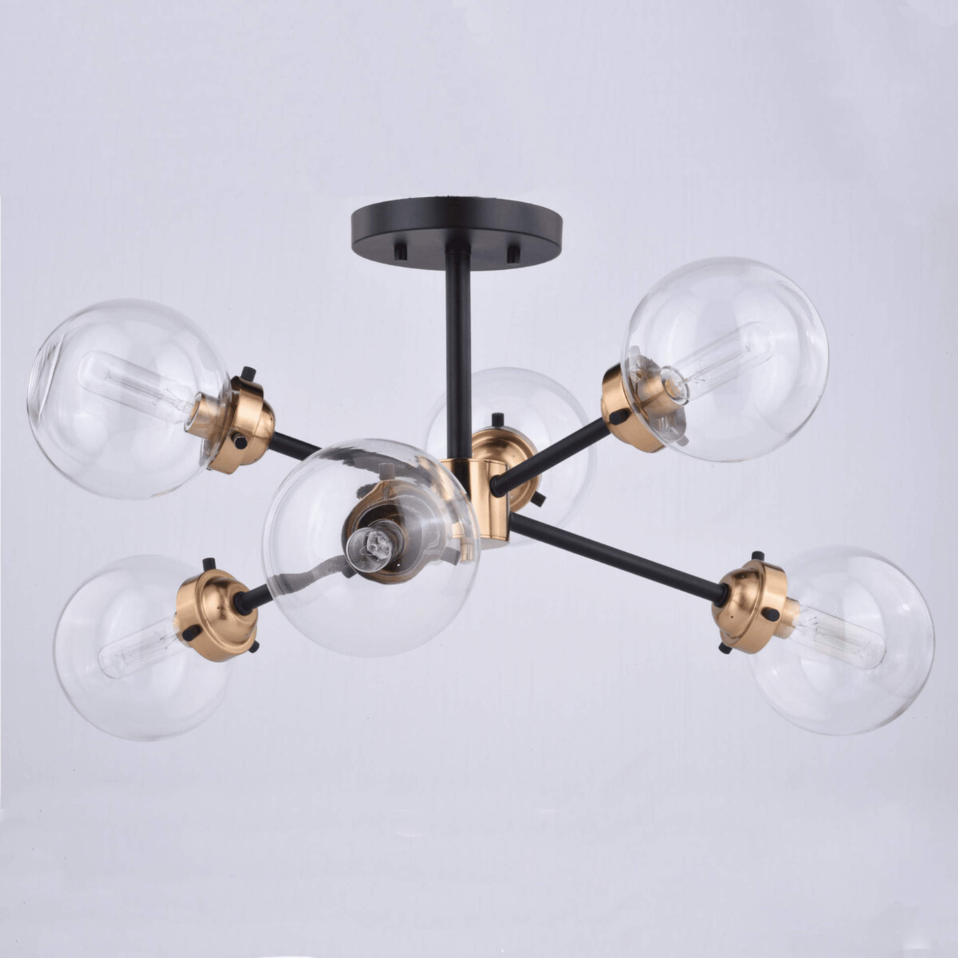 Orbit 25 - in Semi Flush Ceiling Light Oil Rubbed Bronze and Muted Brass - Orvon Lighting