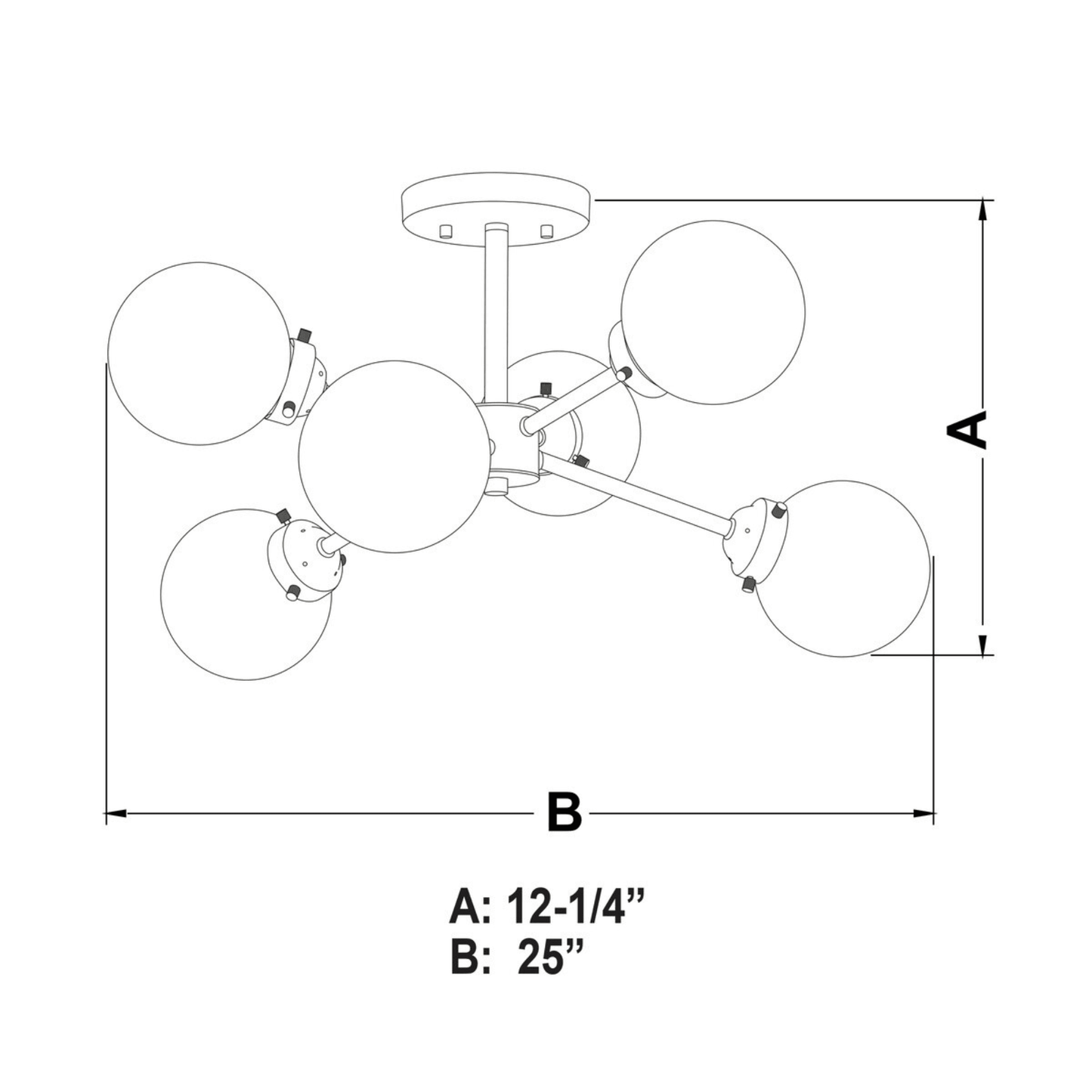 Orbit 25 - in Semi Flush Ceiling Light Oil Rubbed Bronze and Muted Brass - Orvon Lighting