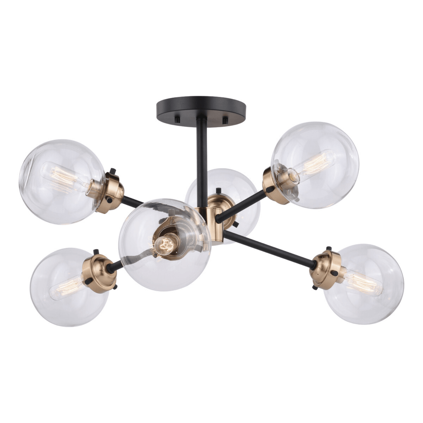 Orbit 25 - in Semi Flush Ceiling Light Oil Rubbed Bronze and Muted Brass - Orvon Lighting