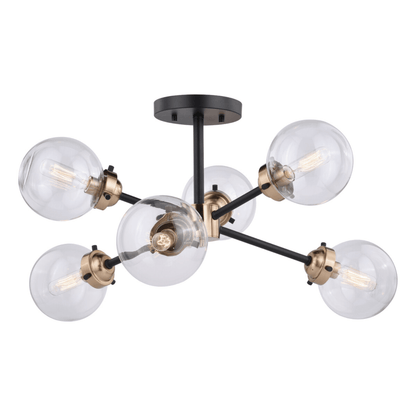 Orbit 25 - in Semi Flush Ceiling Light Oil Rubbed Bronze and Muted Brass - Orvon Lighting