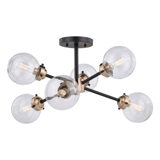 Orbit 25 - in Semi Flush Ceiling Light Oil Rubbed Bronze and Muted Brass - Orvon Lighting