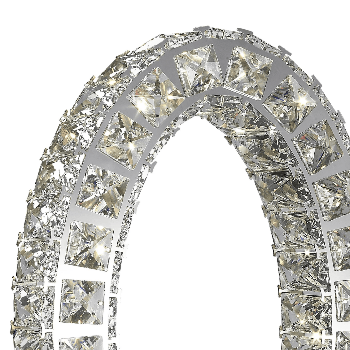 Oval Crystal Extravaganza 17.5" Table Lamp Chrome - Orvon Lighting