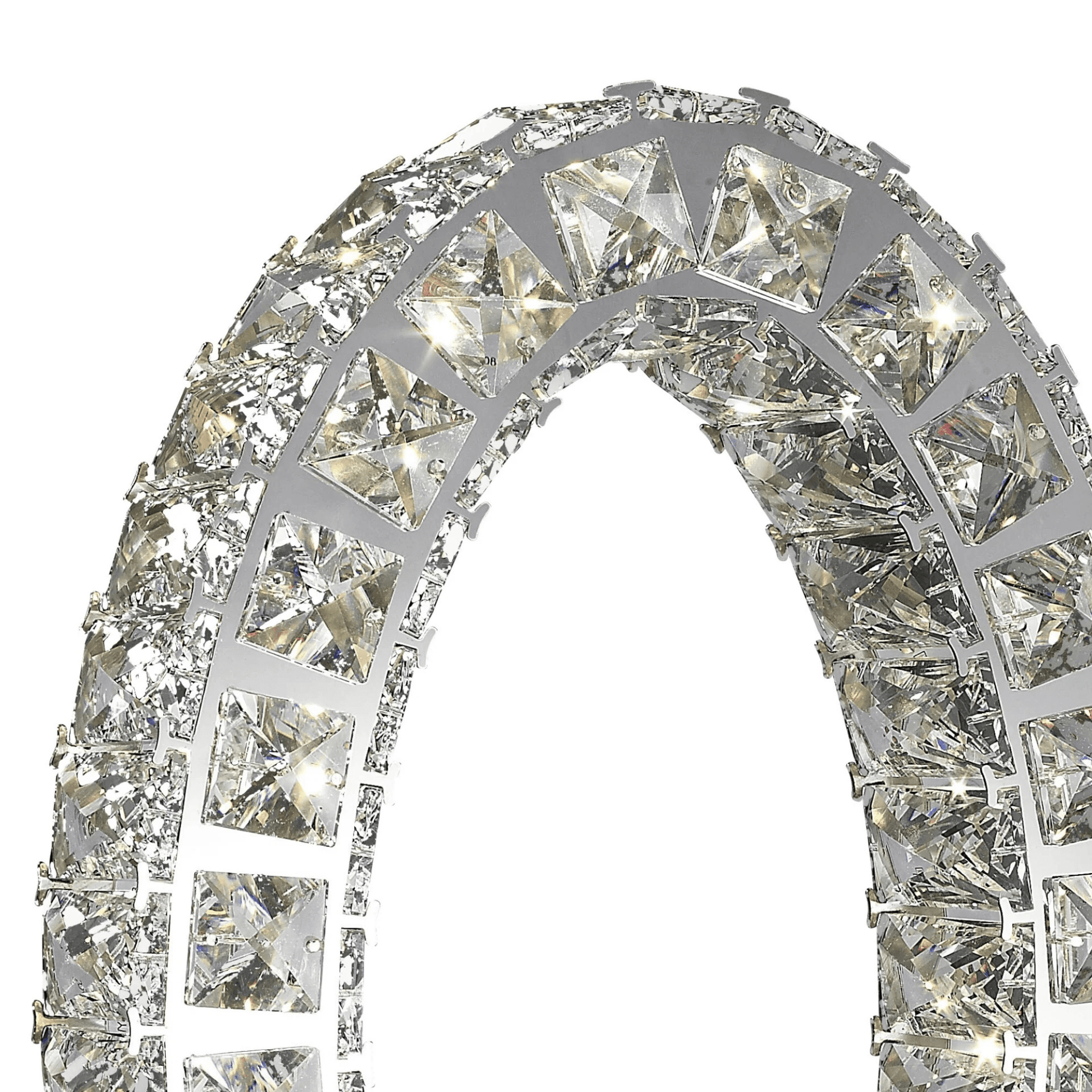 Oval Crystal Extravaganza 17.5" Table Lamp Chrome - Orvon Lighting