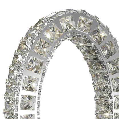 Oval Crystal Extravaganza 17.5" Table Lamp Chrome - Orvon Lighting
