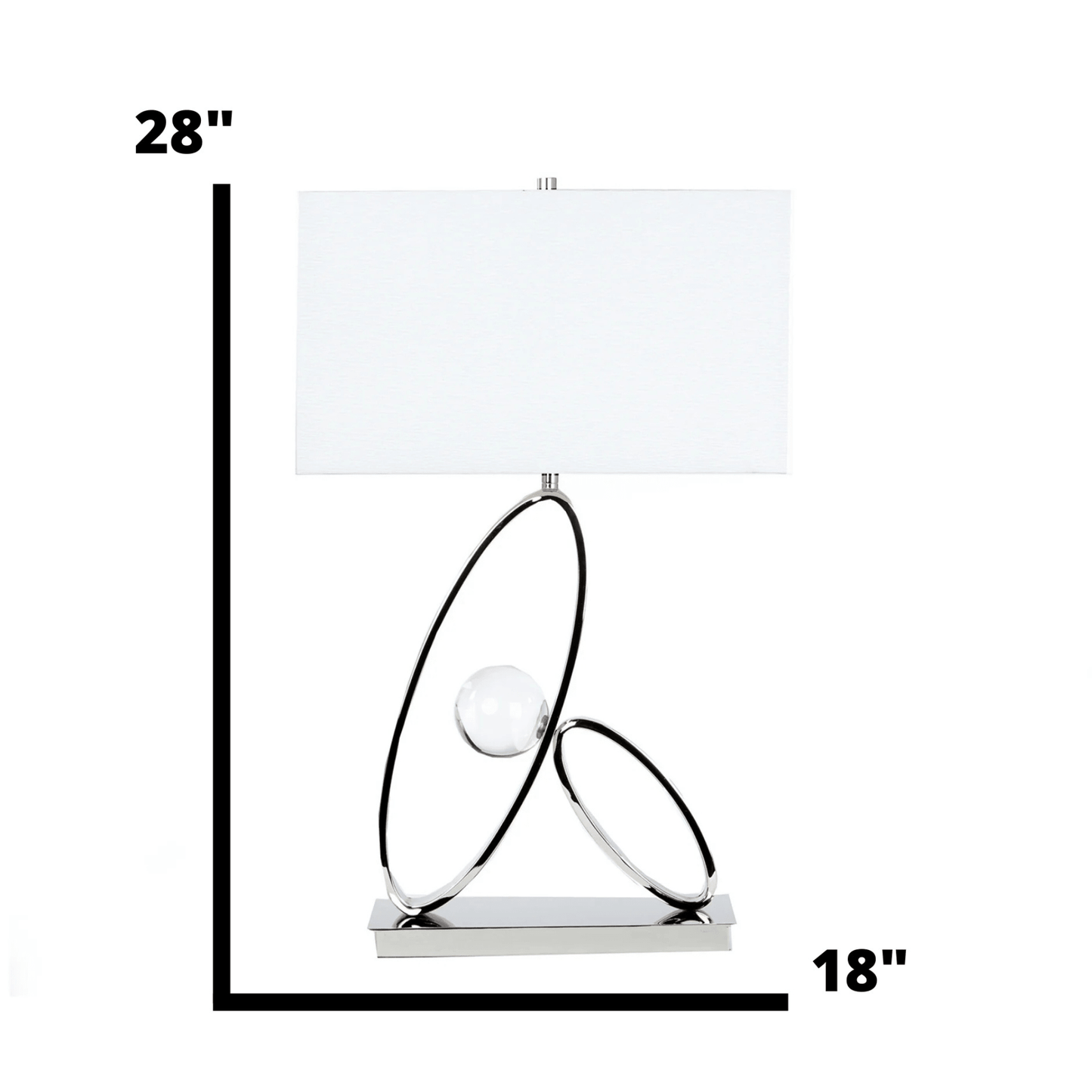 Ovals in Crystal Table Lamp 1 Light - Orvon Lighting