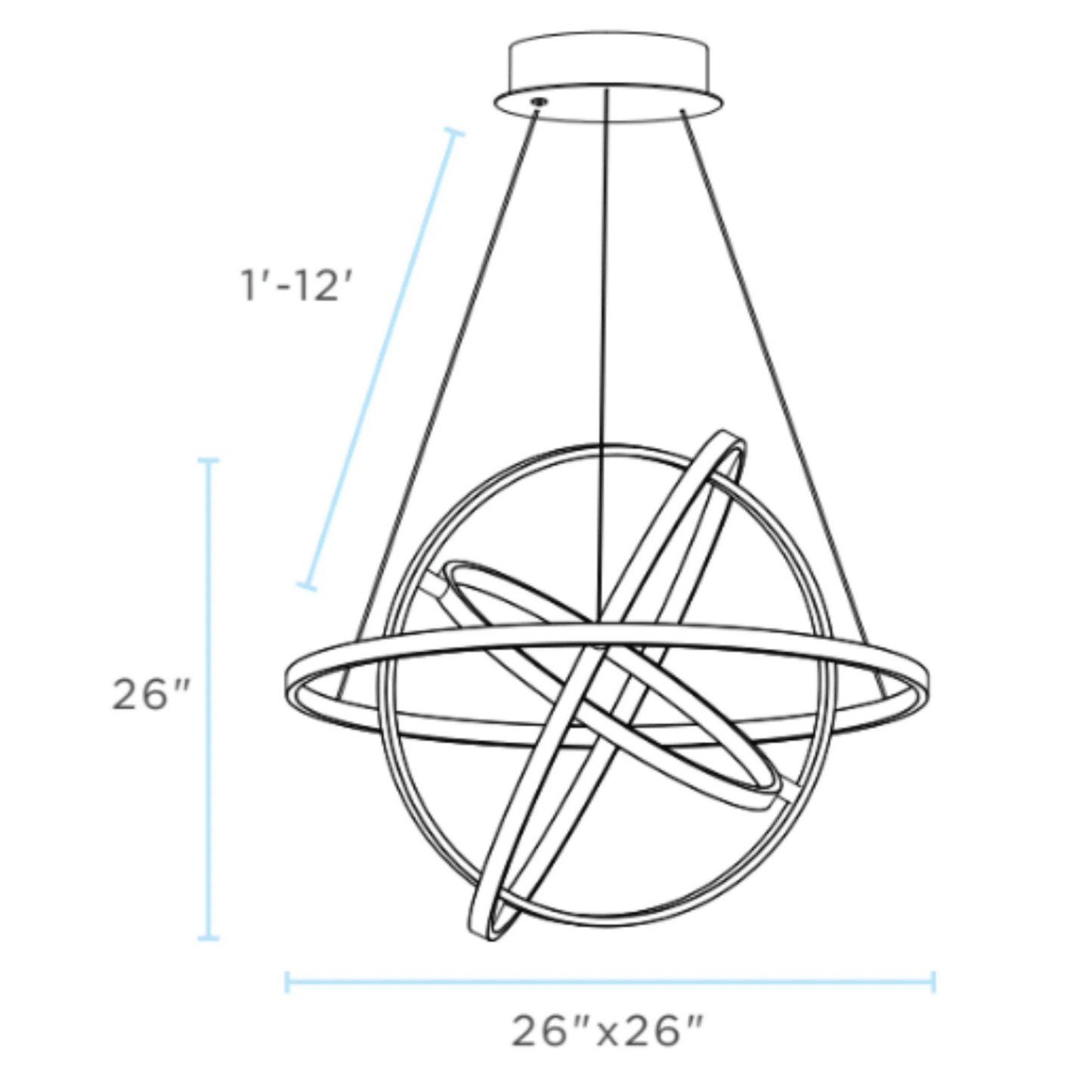 Oxford LED Adjustable Chandelier Sandy Gold - Orvon Lighting