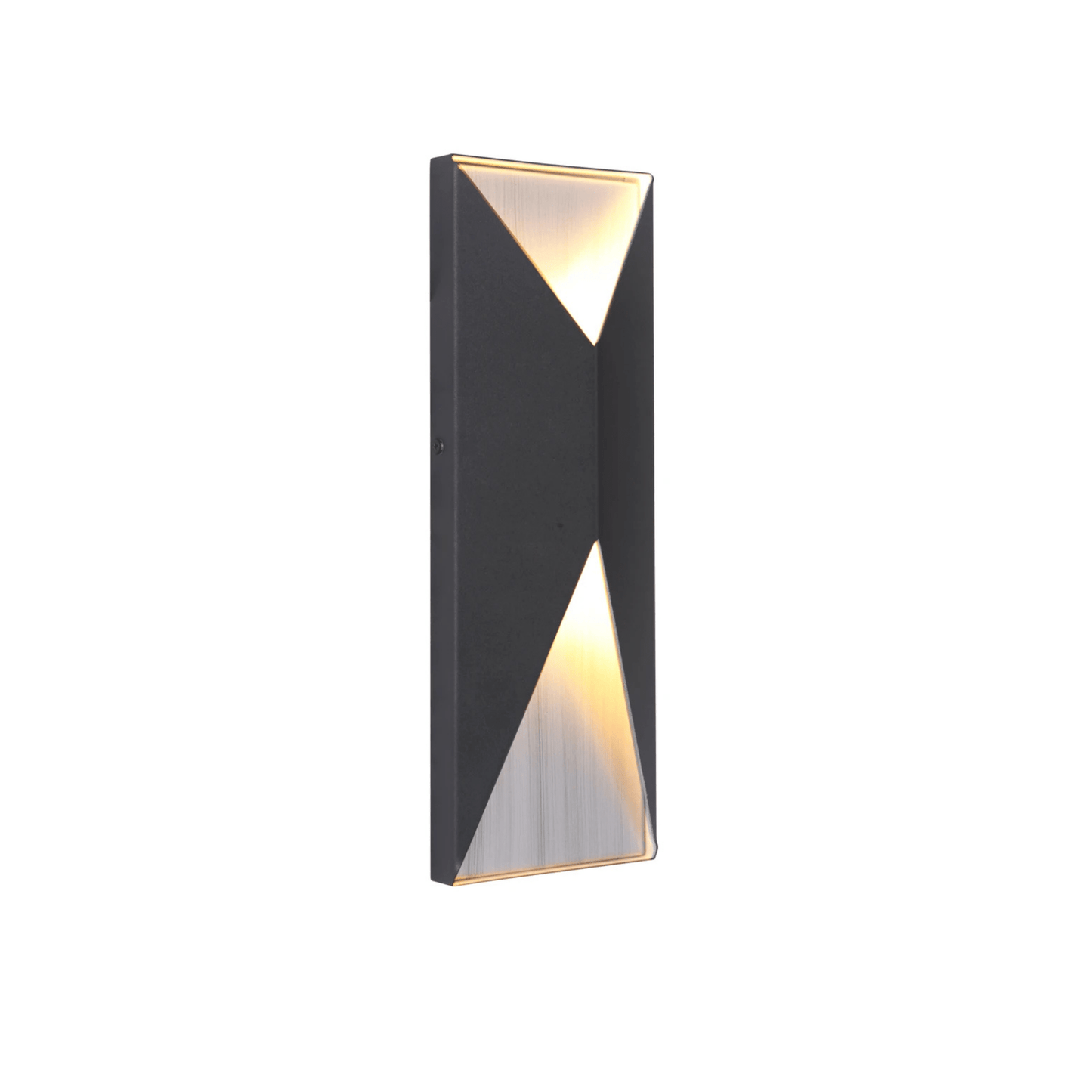 Peak LED 14 inch Outdoor Wall Mount in Textured Black and Satin Brass, Medium Z3412 - TBSB - LED - Orvon Lighting