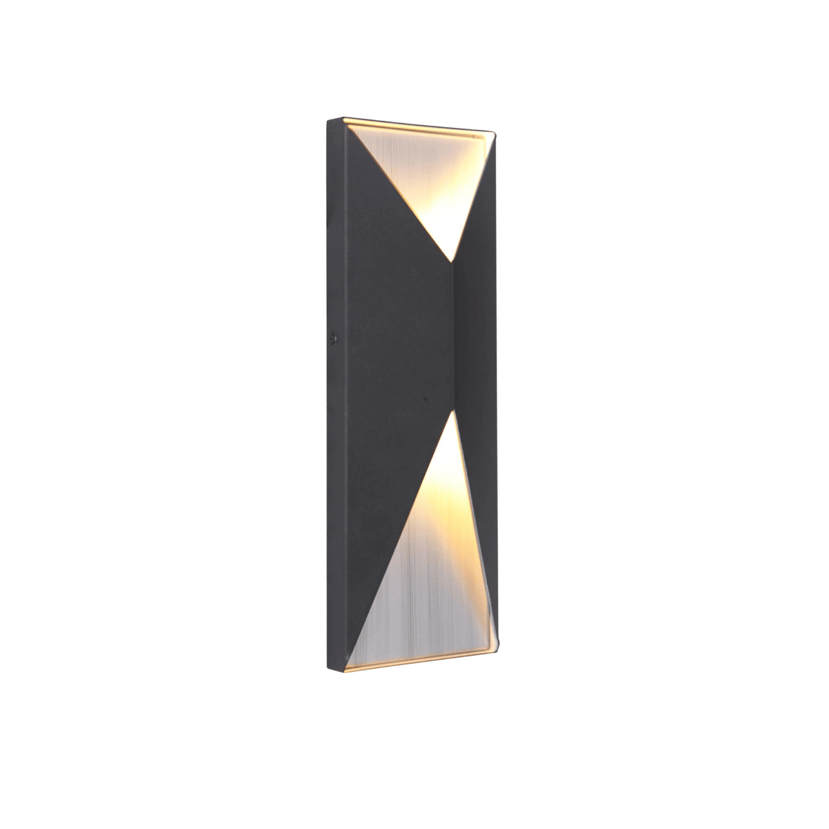 Peak LED 14 inch Outdoor Wall Mount in Textured Black and Satin Brass, Medium Z3412 - TBSB - LED - Orvon Lighting