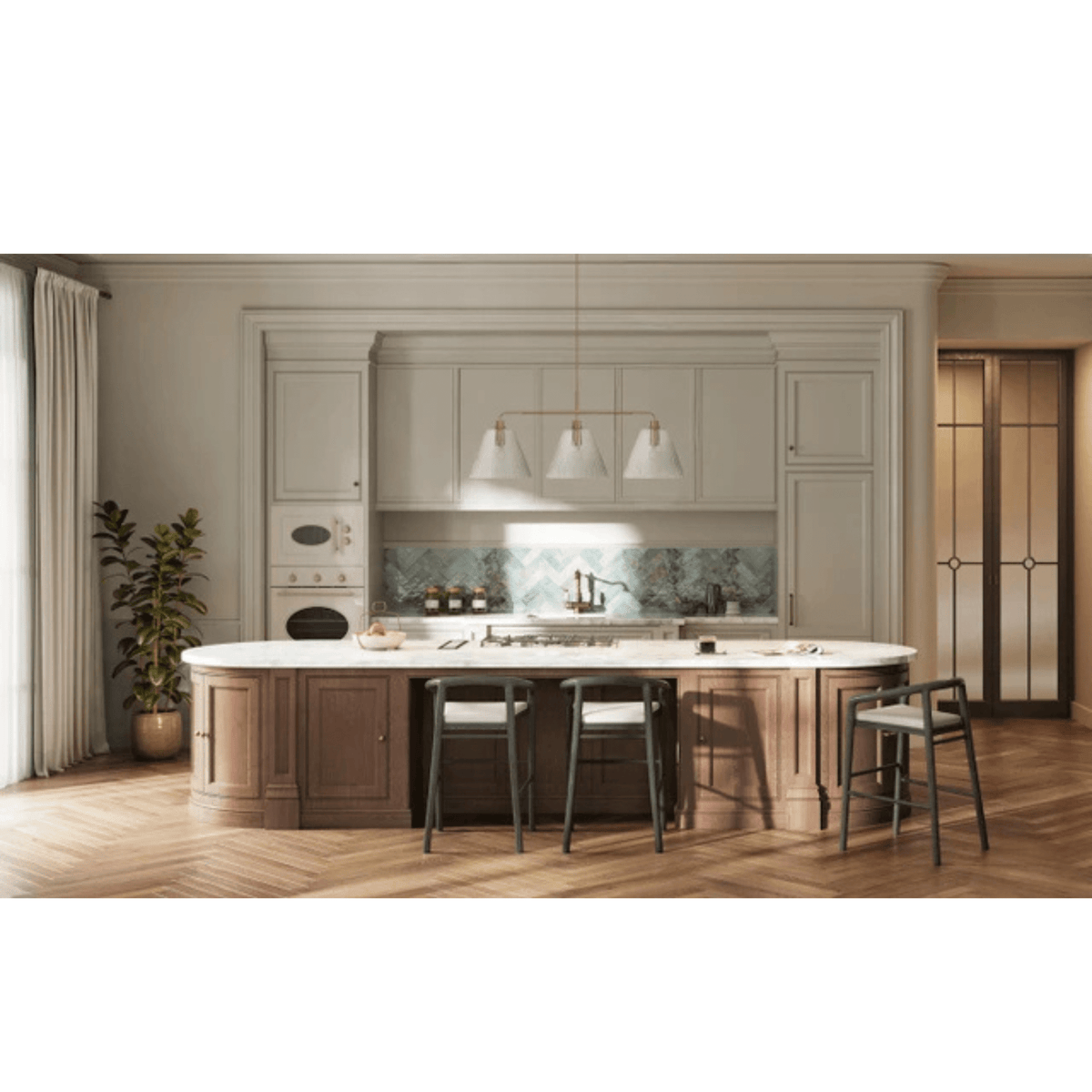Pleated 4 Light Island - Orvon Lighting
