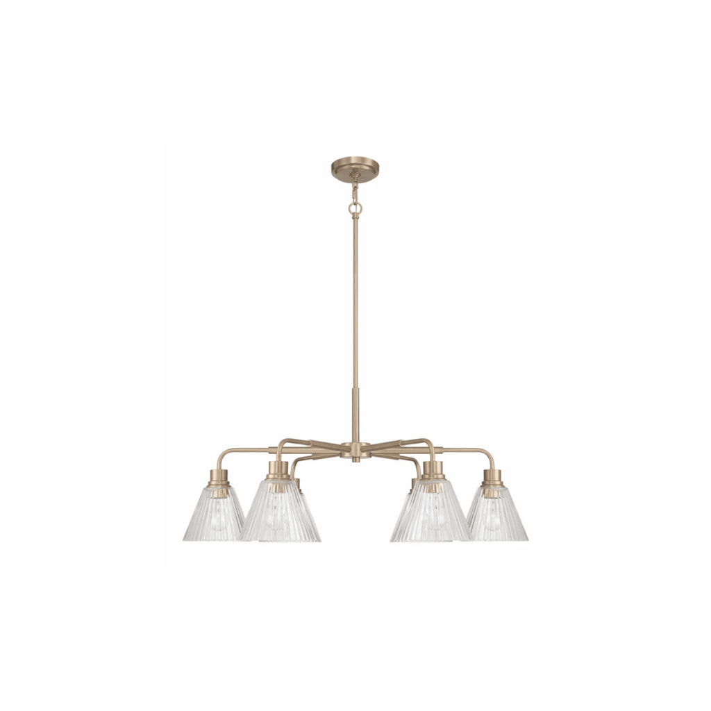 Pleated 6 Light Chandelier - Orvon Lighting
