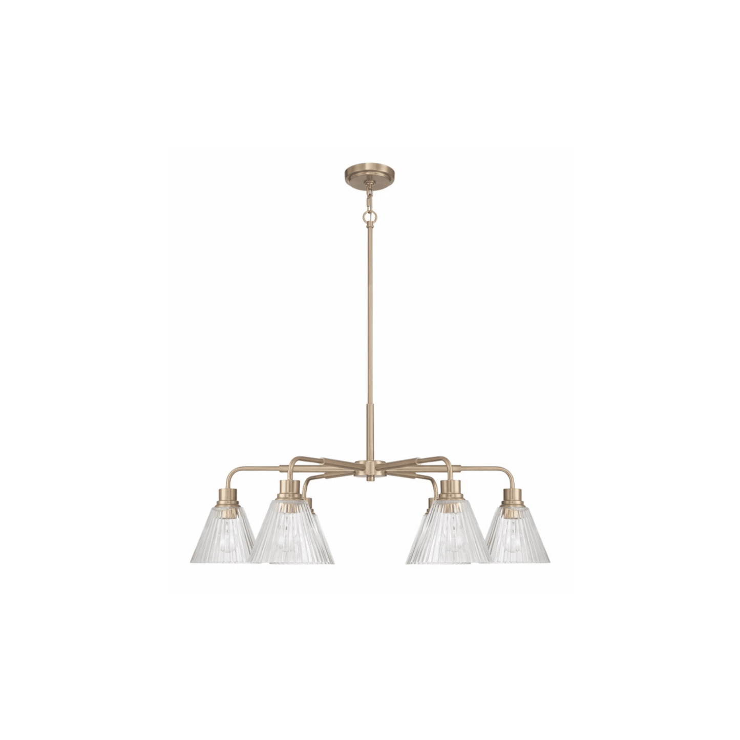 Pleated 6 Light Chandelier - Orvon Lighting