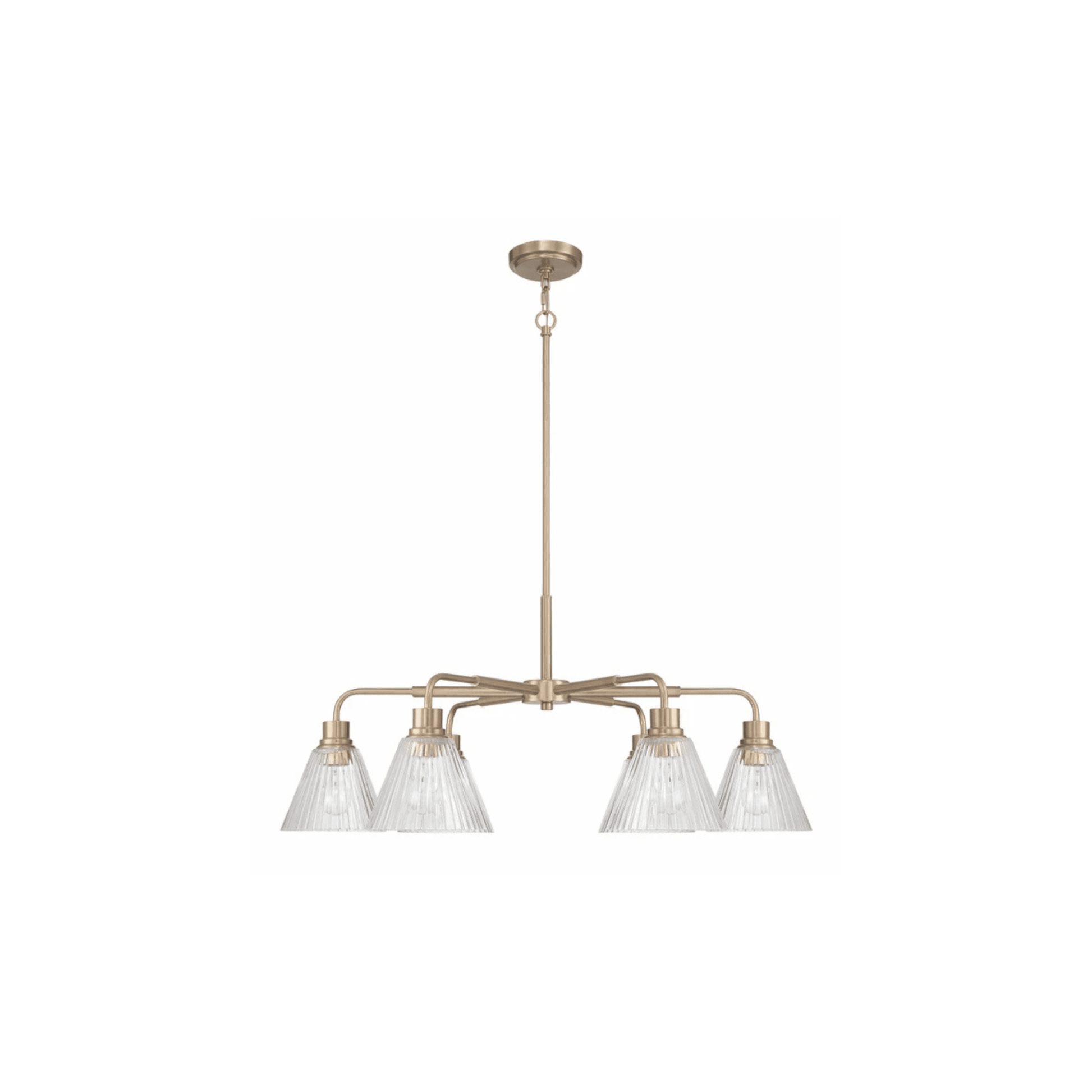 Pleated 6 Light Chandelier - Orvon Lighting