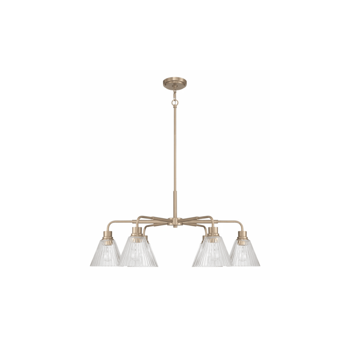 Pleated 6 Light Chandelier - Orvon Lighting