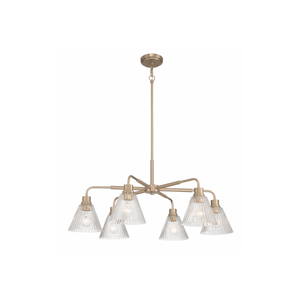 Pleated 6 Light Chandelier - Orvon Lighting