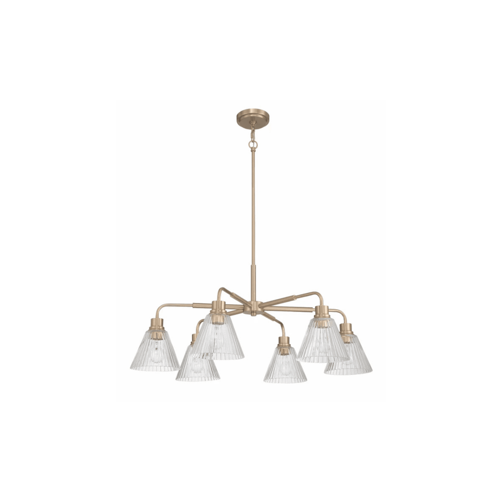 Pleated 6 Light Chandelier - Orvon Lighting