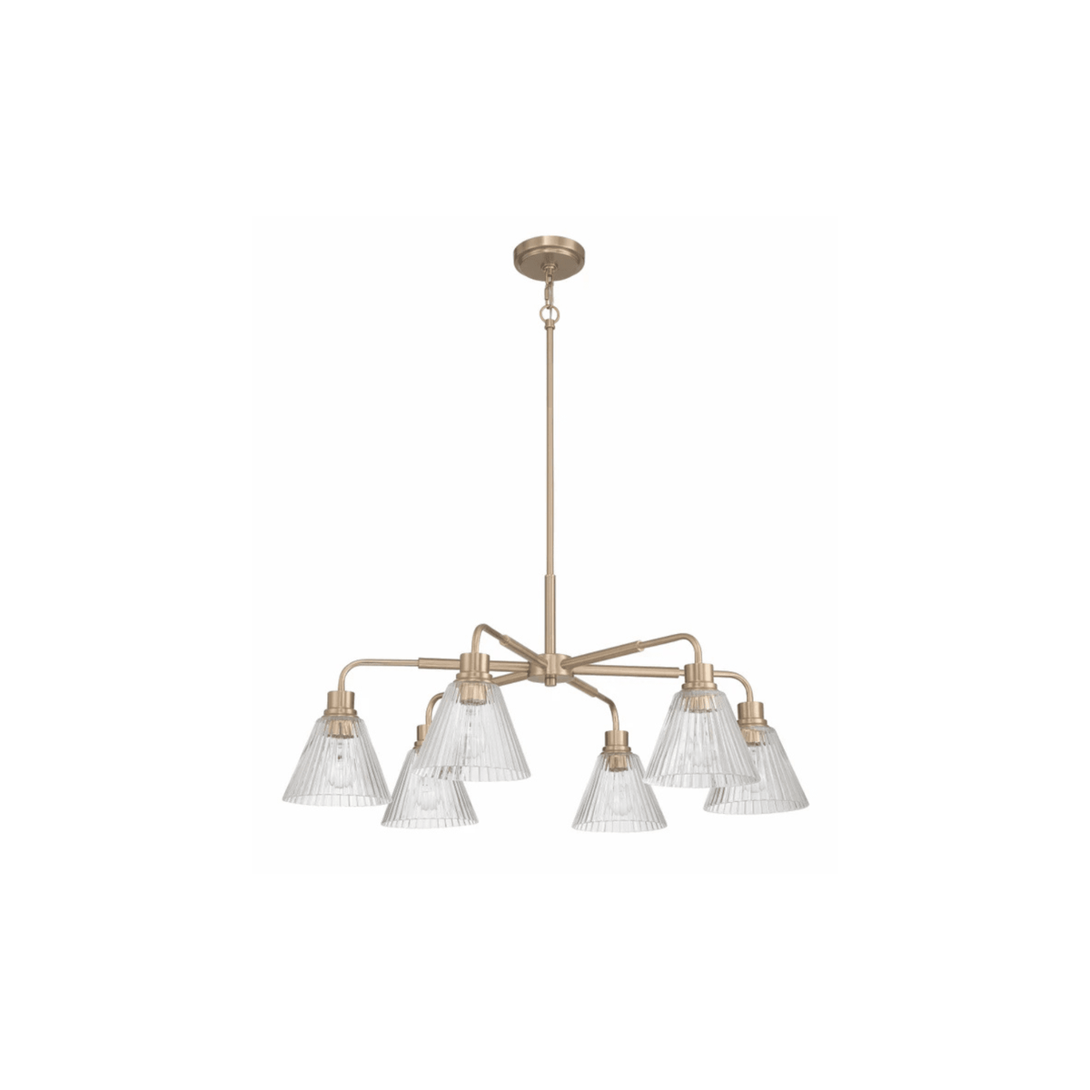 Pleated 6 Light Chandelier - Orvon Lighting