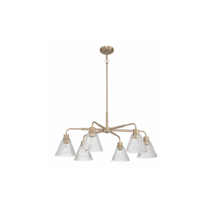 Pleated 6 Light Chandelier - Orvon Lighting