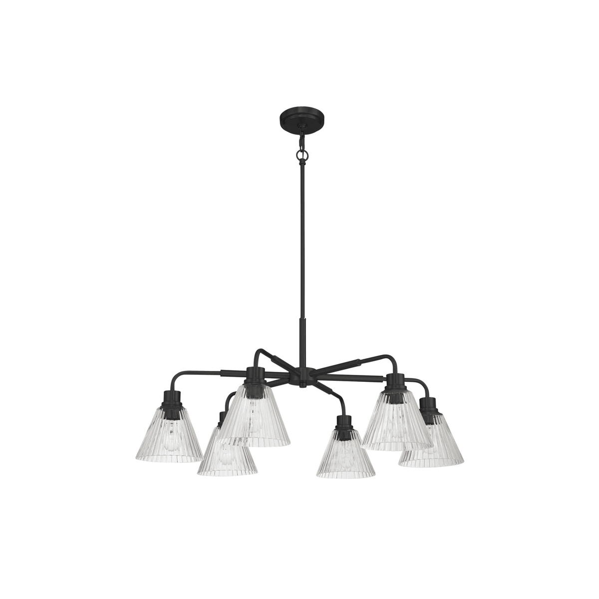 Pleated 6 Light Chandelier - Orvon Lighting