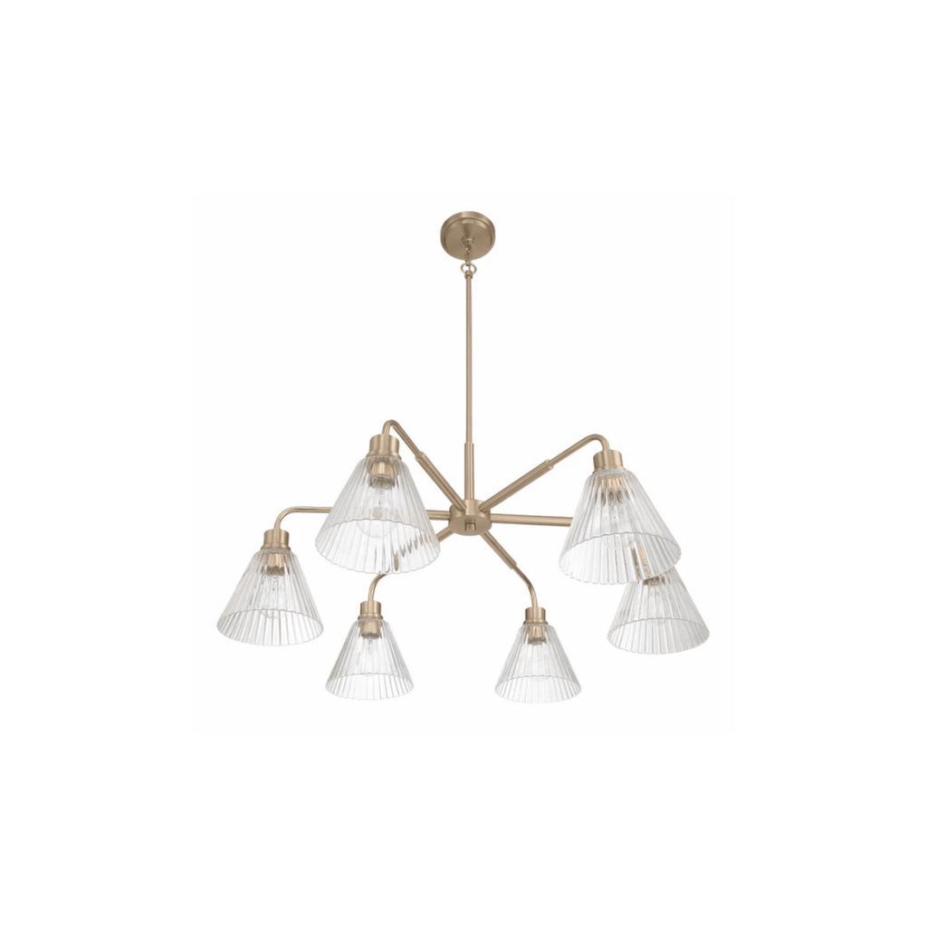 Pleated 6 Light Chandelier - Orvon Lighting