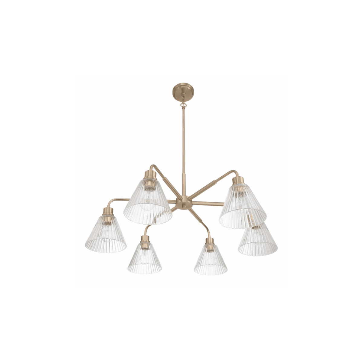 Pleated 6 Light Chandelier - Orvon Lighting
